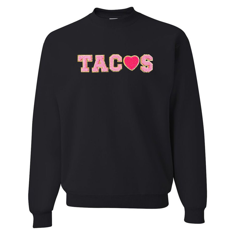 Tacos Letter Patch Crewneck Sweatshirt