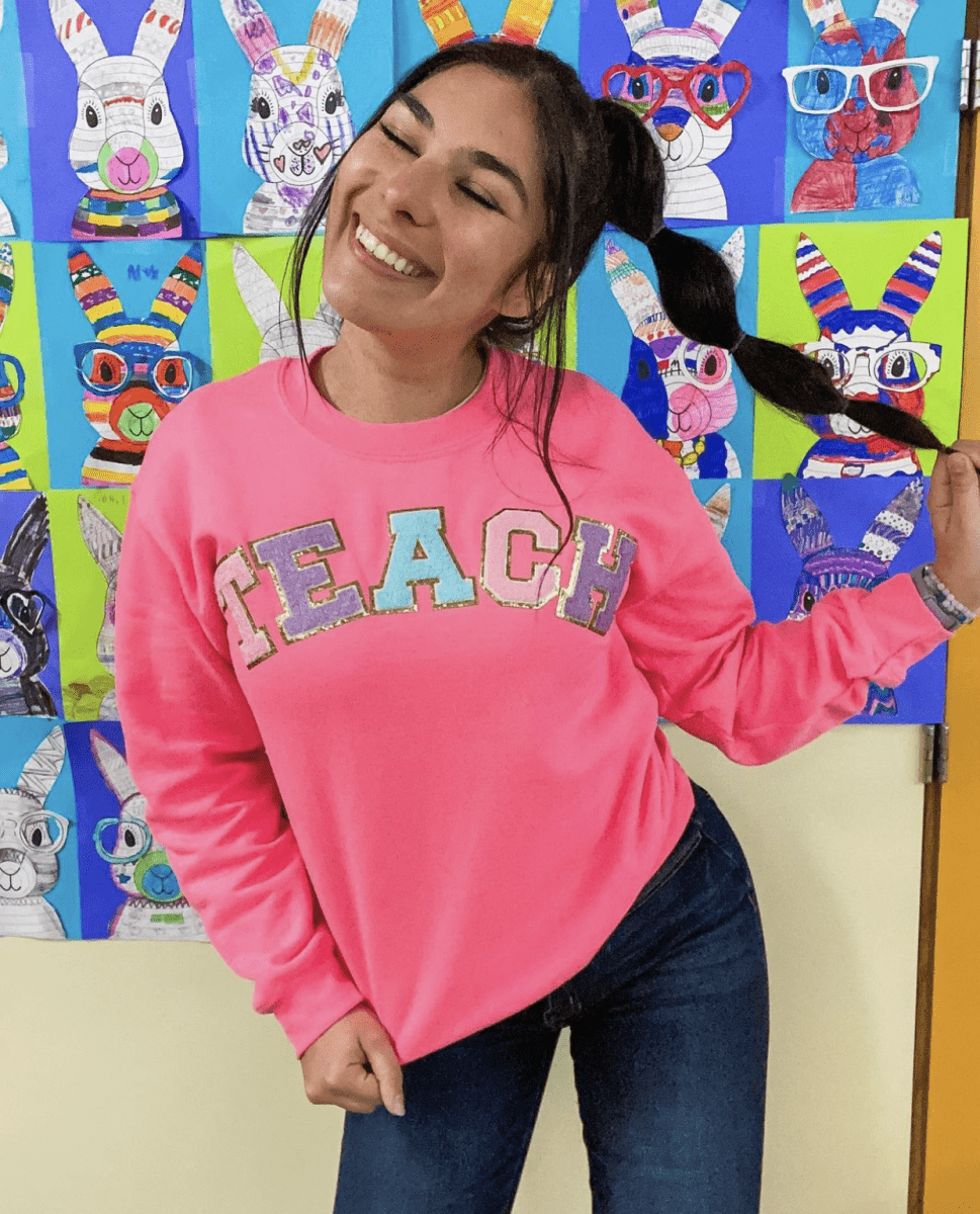 Teach Letter Patch Crewneck Sweatshirt