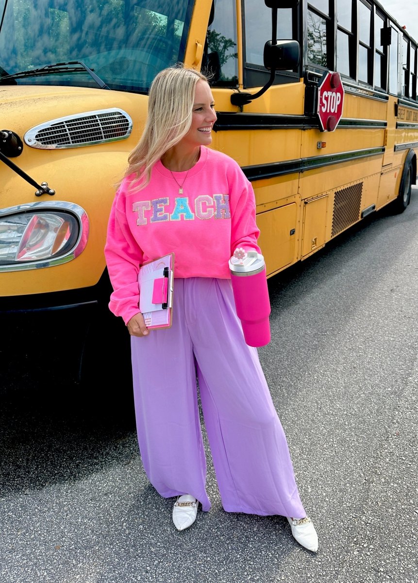 Teach Letter Patch Crewneck Sweatshirt