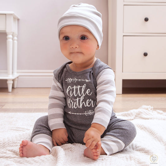 Little Brother Baby Cotton Romper - Gray