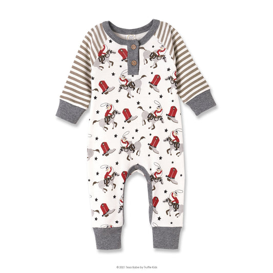 Cowboy Western Henley Bamboo Romper