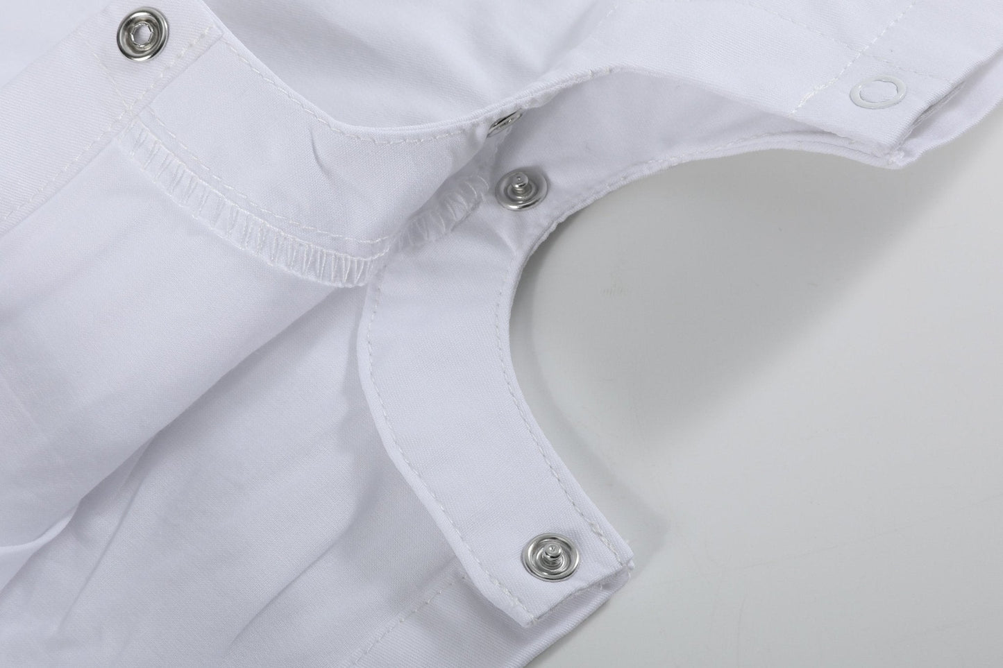 White and Blue Holy Smocked Overalls