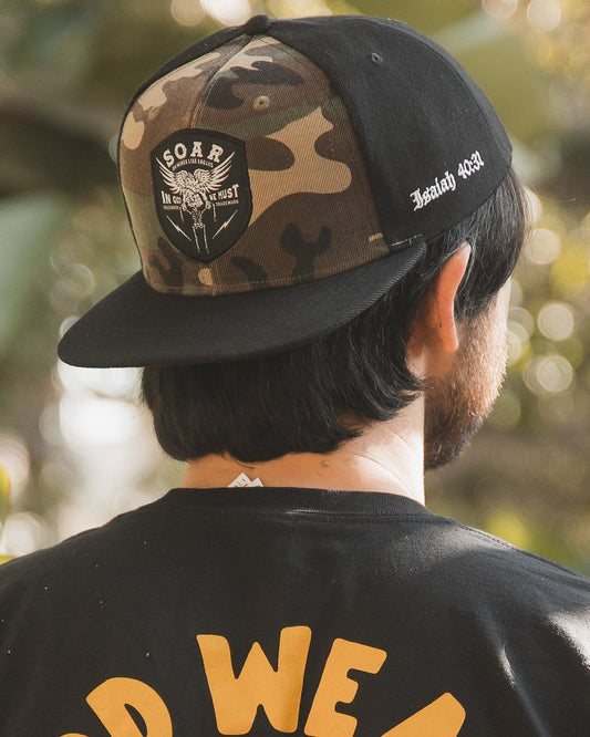 "Wings Like Eagles" Camo Snapback Hat