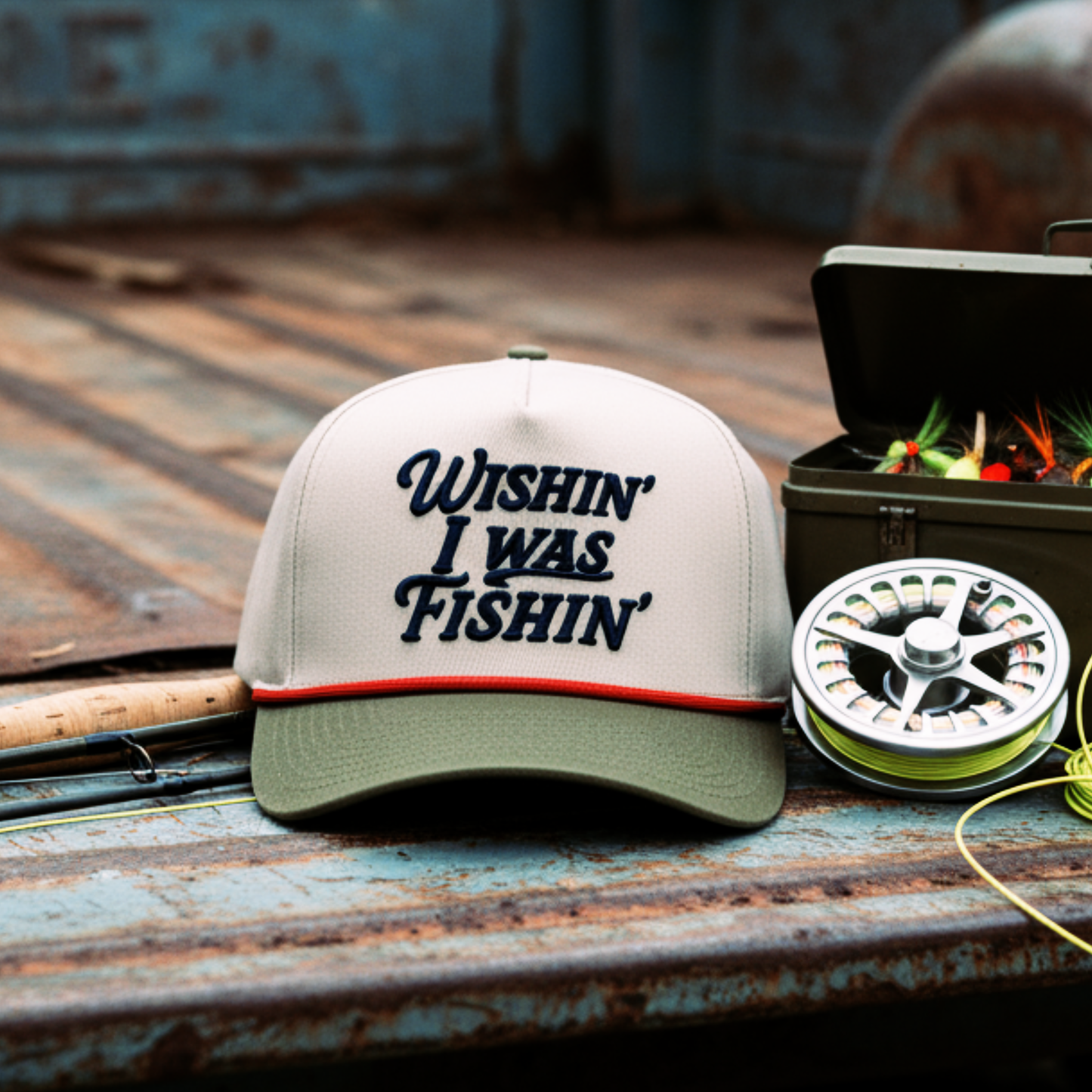 Wishin’ I Was Fishin’ Hat - Tri Color
