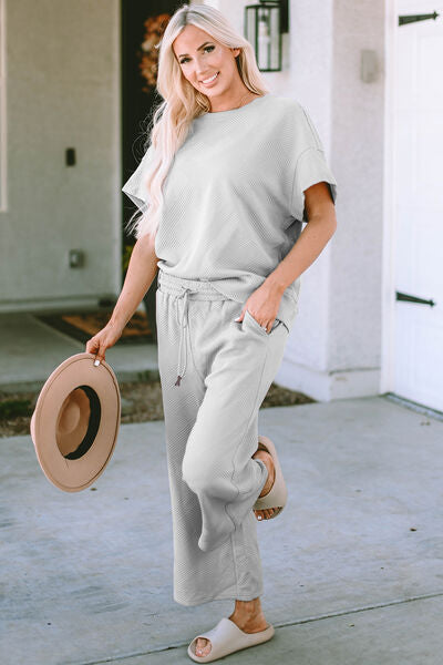 Cher Casual Top & Pant Full Size Set