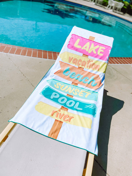 Summer Sign - Quick Dry Beach Towel