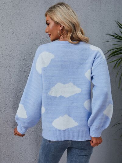Cloudy Day Dropped Shoulder Sweater